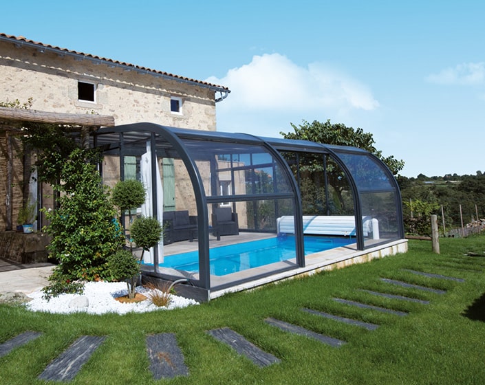 Abri de piscine Elliptik Haut Adossé