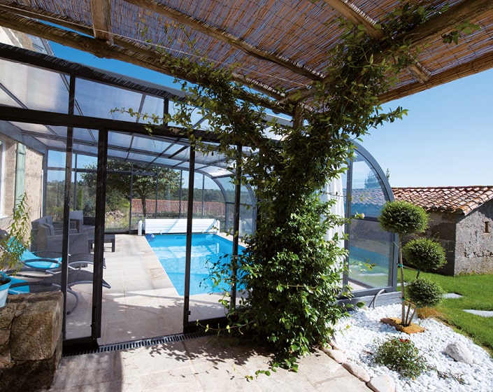 Abri de piscine Elliptik Haut Adossé