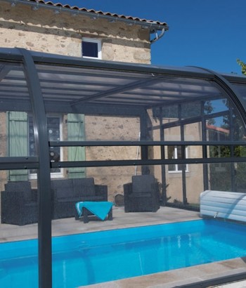 Abri de piscine Elliptik Haut Adossé