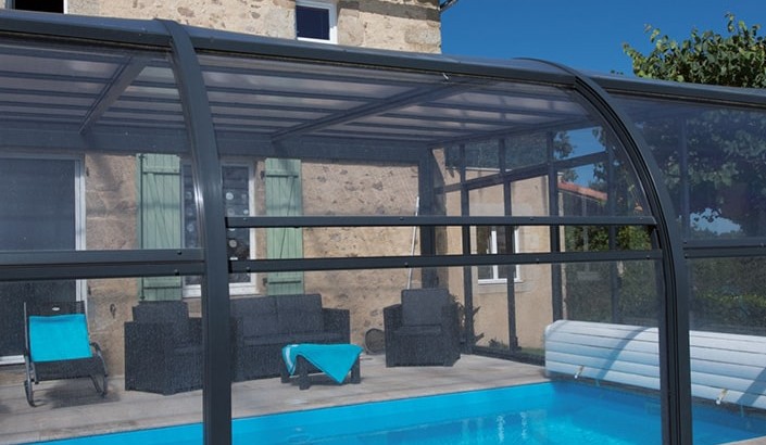 Abri de piscine Elliptik Haut Adossé