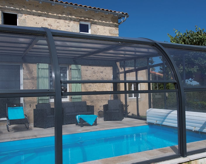Abri de piscine Elliptik Haut Adossé