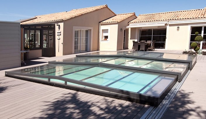 Abri de piscine Triptik Semi-Plat