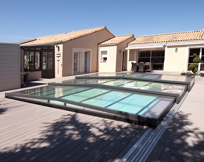Abri de piscine Triptik Semi-Plat