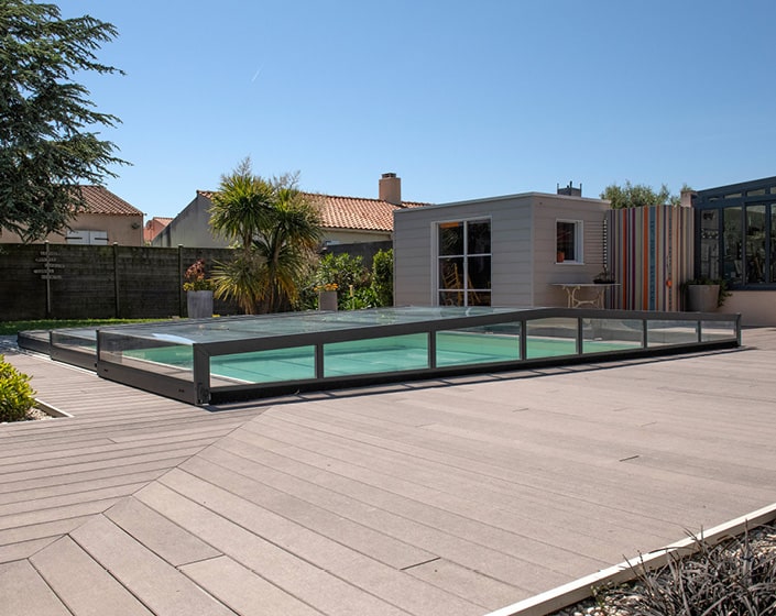 Abri de piscine Triptik Semi-Plat