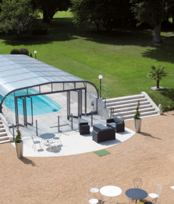 Abri de piscine Elliptik Haut à panneaux relevables