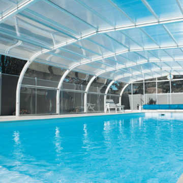 Abri de piscine Elliptik Haut à panneaux relevables