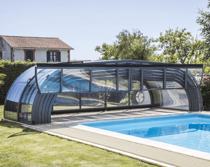 Abri de piscine Elliptik Mi-Haut télescopique