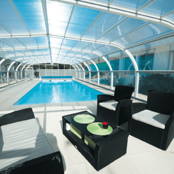 Abri de piscine Elliptik Haut à panneaux relevables