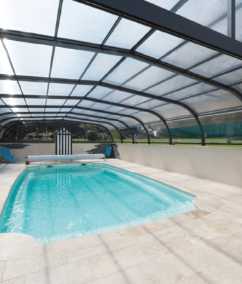 Abri de piscine Elliptik Haut à panneaux relevables