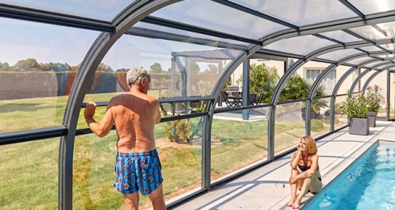 abri de piscine elliptik haut