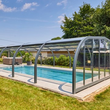 Abri de piscine Elliptik Haut à panneaux relevables