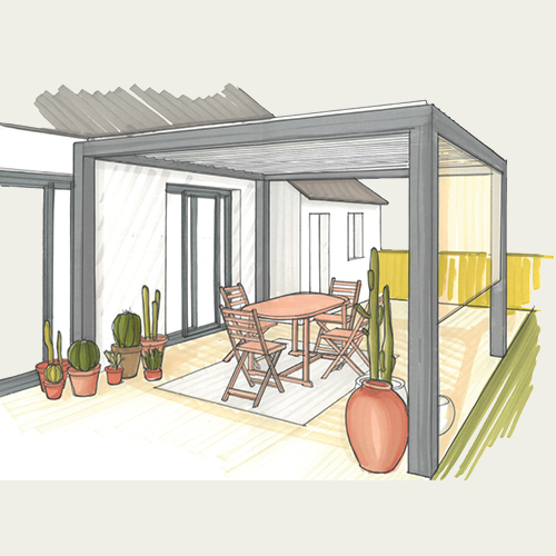 croquis pergola