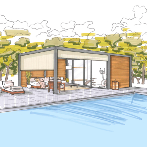 pool house croquis