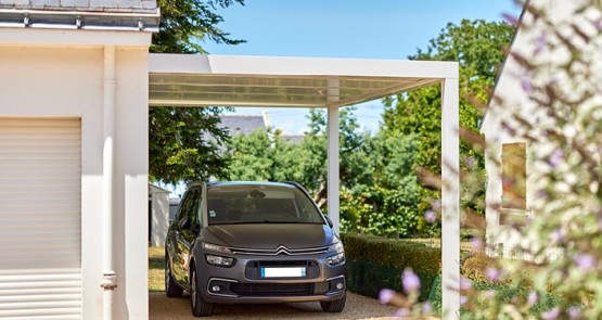 carport abri voiture blanc