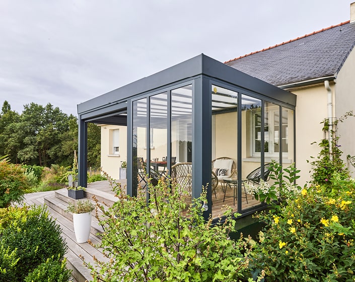 Pergola Luminov avec toiture en verre