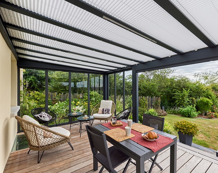 Pergola Luminov avec toiture en verre