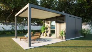 abri de jardin en aluminium avec pergola