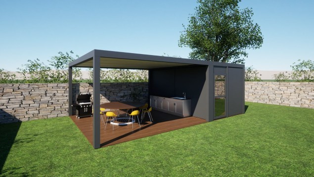 abri de jardin en aluminium avec pergola