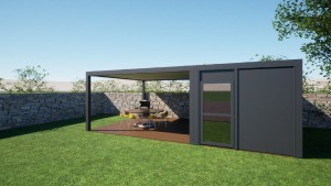 abri de jardin en aluminium avec pergola