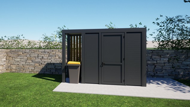 abri de jardin poubelle