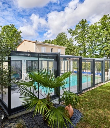 Abri de piscine Elliptik Haut Adossé