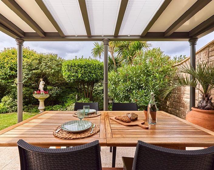 Pergola Luminov avec toiture en verre