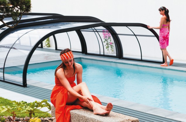 abri de piscine ELLIPTIK mi-haut