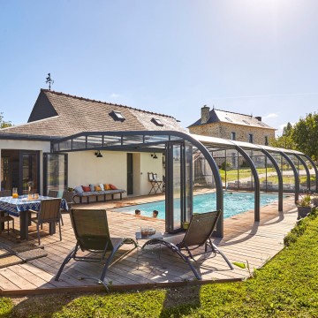 Abri de piscine adossé