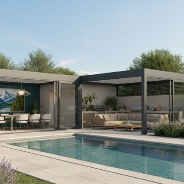 Pool house en L
