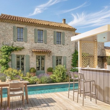 Cuisine d'été avec bar