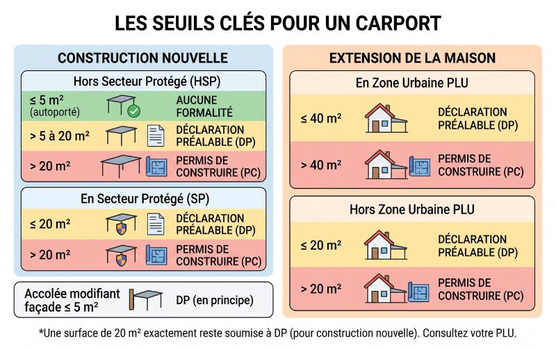 seuils dimensions carport
