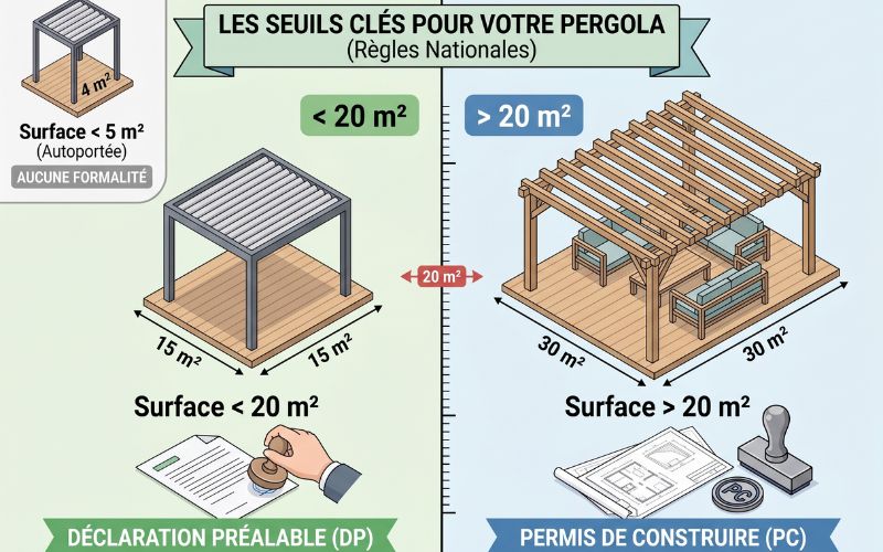 seuils dimensions pergola