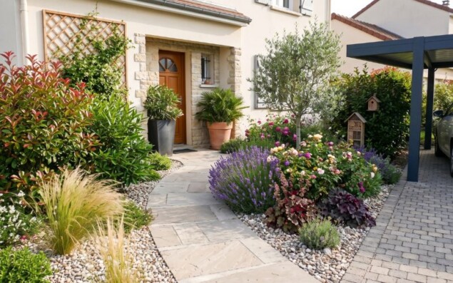 aménagement végétal devant maison