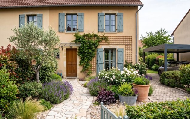 aménagement végétal devant maison